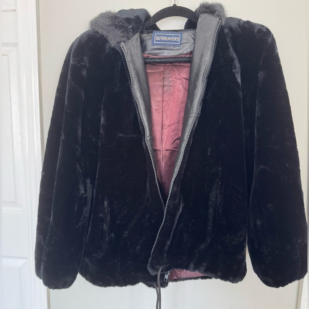 Vintage 80s outer layer faux fur coat